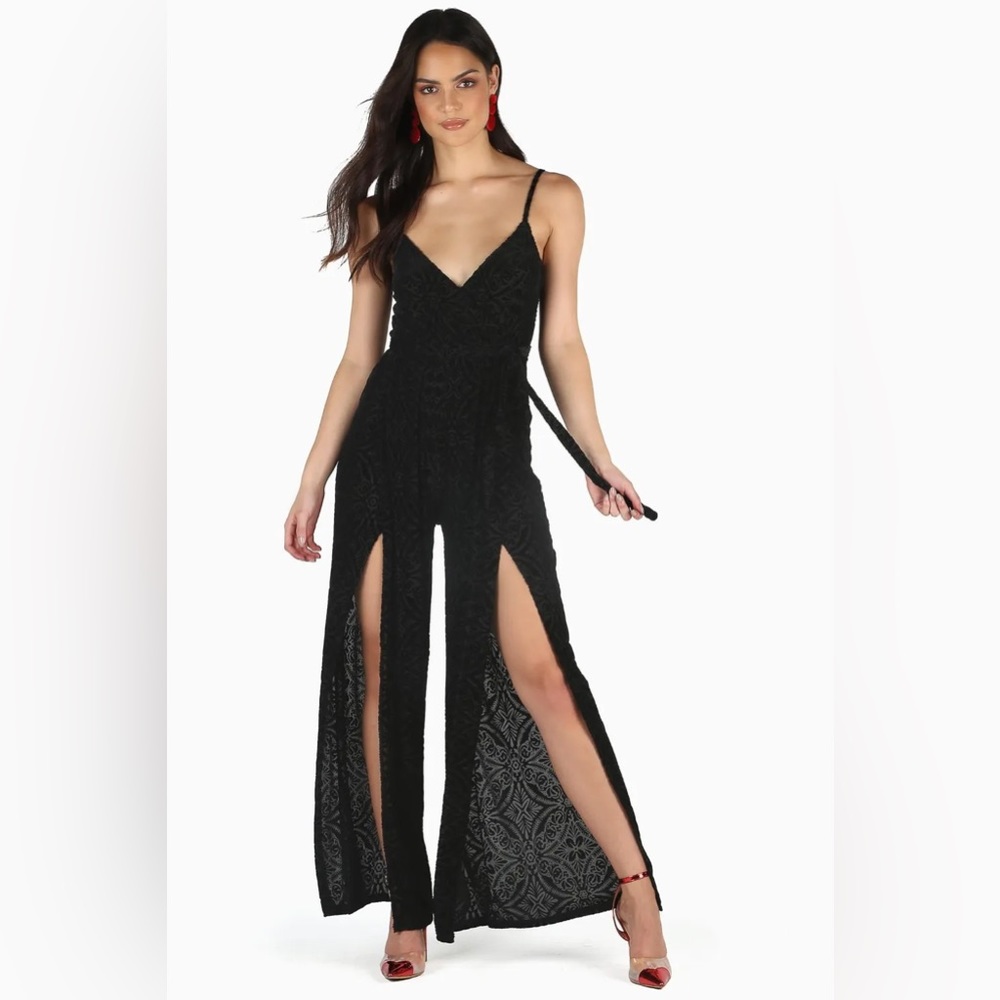 BURNED VELVET SPLIT JUMPSUIT - LIMITED Blackmilk Medium NWT